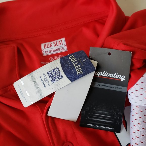 Wisconsin Badgers Polo Shirt Men's Size XL Box Seat Red White NCAA NWT - Picture 8 of 12